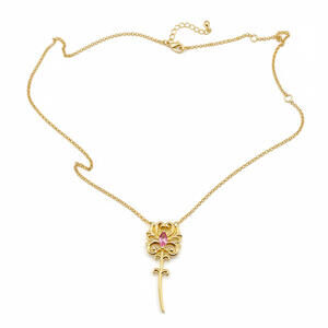 18" - 20" Gold Vermeil War of the Roses Pink Tourmaline necklace